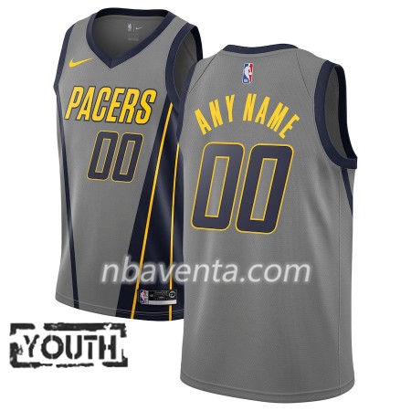Camiseta Niños Indiana Pacers Personalizadas 2018-19 Nike City Edition Gris Swingman
